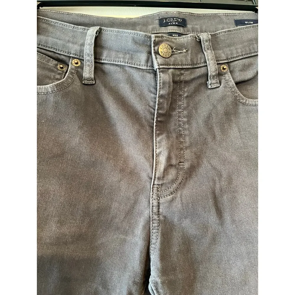 J. Crew Slim-fit garment dyed five-pocket pant in charcoal grey size 32x34